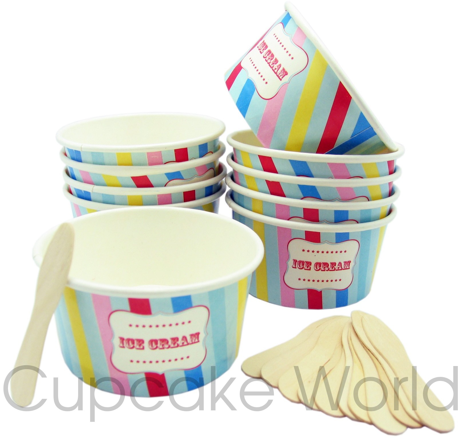 ROBERT GORDON MY LITTLE CIRCUS ICE CREAM CUPS & SPOONS FOR 12 ROBERT GORDON MY LITTLE CIRCUS ICE CREAM CUPS & SPOONS FOR 12